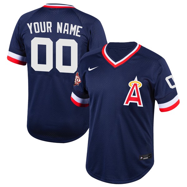 Personalized Men’s Los Angeles Angels 1970 Throwback Jersey – Stitched Navy