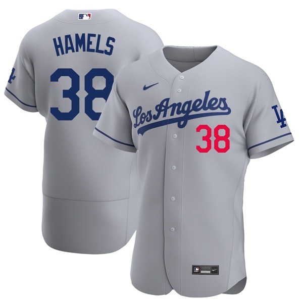 Personalized Men’s Los Angeles Dodgers #38 Cole Hamels Flex Base Jersey Stitched – Gray