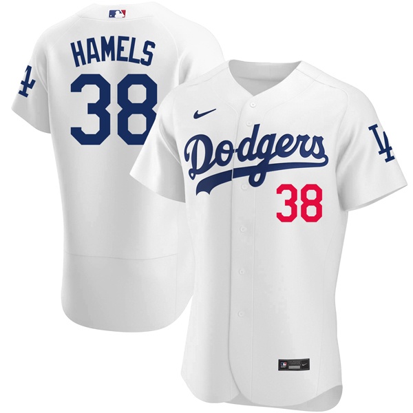 Personalized Men’s Los Angeles Dodgers #38 Cole Hamels Flex Base Jersey Stitched – White