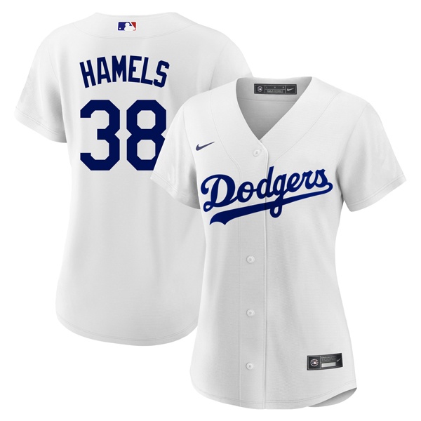 Personalized Women’s Los Angeles Dodgers #38 Cole Hamels Cool Base Jersey Stitched – White