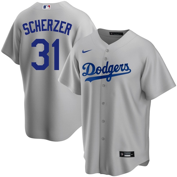 Personalized Men’s Los Angeles Dodgers #31 Max Scherzer Cool Base Jersey Stitched – Gray
