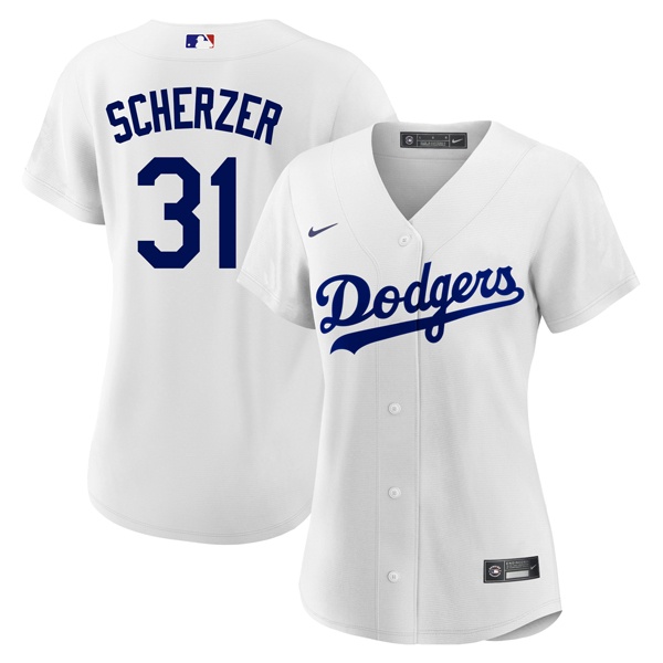 Personalized Women’s Los Angeles Dodgers #31 Max Scherzer Cool Base Jersey Stitched – White