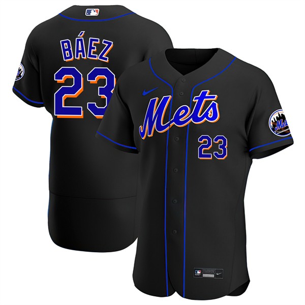 Personalized Men’s Javier Baez New York Mets Flex Base Jersey – Stitched Black