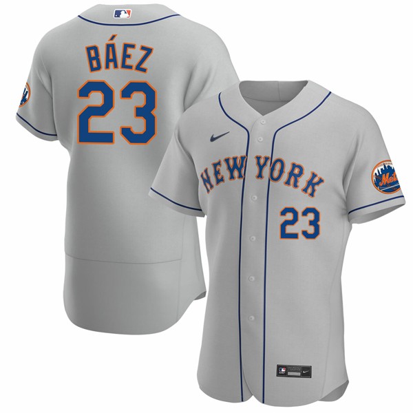 Personalized Men’s Javier Baez New York Mets Flex Base Jersey – Stitched Gray