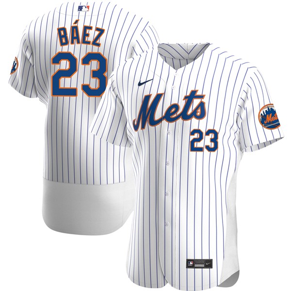 Personalized Men’s Javier Baez New York Mets Flex Base Jersey – Stitched White