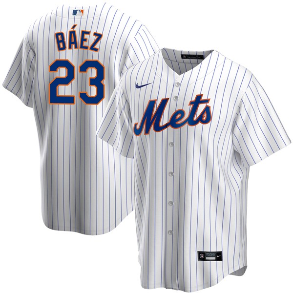 Personalized Men’s Javier Baez New York Mets Cool Base Jersey – Stitched White