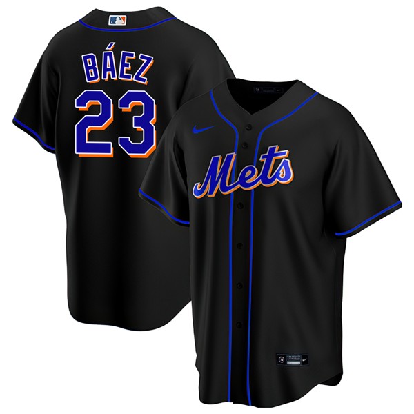 Personalized Men’s Javier Baez New York Mets Cool Base Jersey – Stitched Black