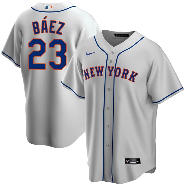 Personalized Men’s Javier Baez New York Mets Cool Base Jersey – Stitched Gray