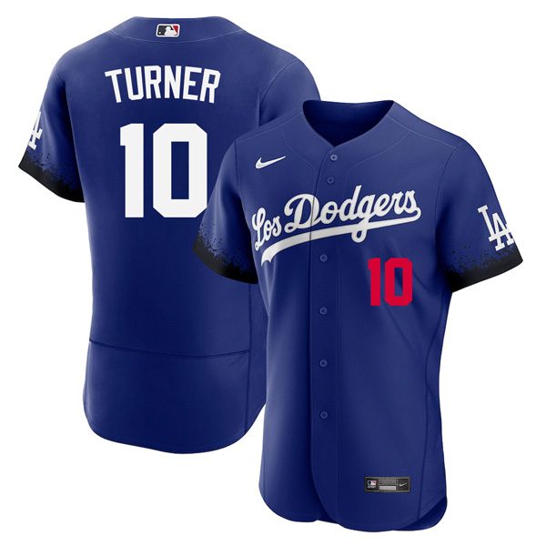 Personalized Men’s Flex Base Justin Turner Los Angeles Dodgers 2021 City Connect Stitched Jersey – LosDodgers