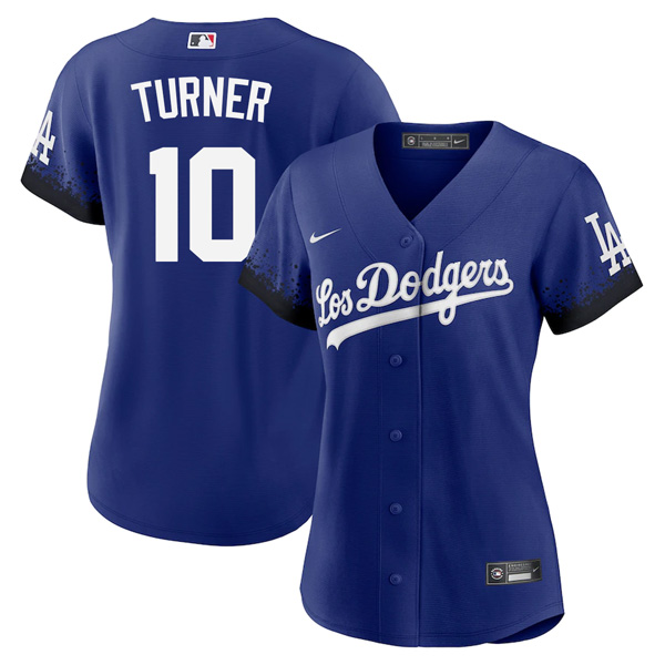 Personalized Women Justin Turner Los Angeles Dodgers 2021 City Connect Stitched Jersey – LosDodgers