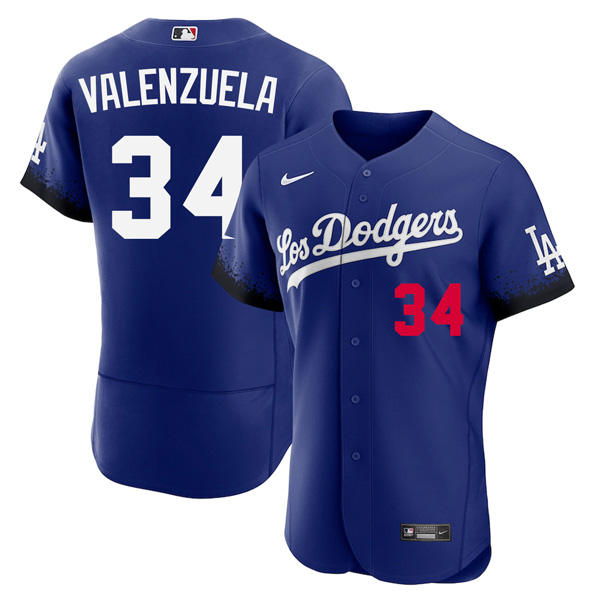 Personalized Men’s Flex Base Fernando Valenzuela Los Angeles Dodgers 2021 City Connect Stitched Jersey – LosDodgers