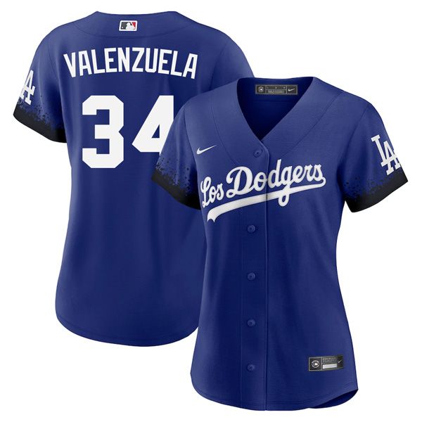 Personalized Women Fernando Valenzuela Los Angeles Dodgers 2021 City Connect Stitched Jersey – LosDodgers