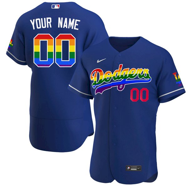 Personalized Men’s Los Angeles Dodgers LGBTQ Pride 2021 Jersey Royal