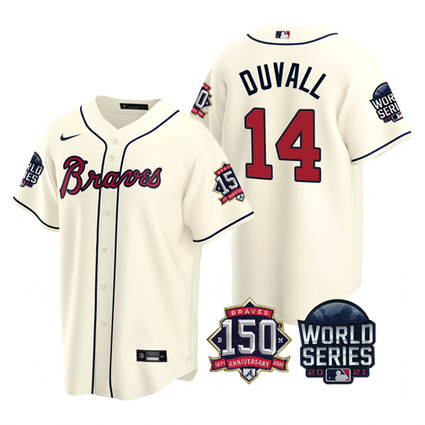 Personalized Men’s Atlanta Braves Adam Duvall 2021 World Series Stitched Jersey Cool Base Cream