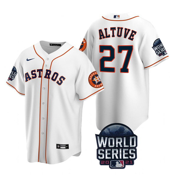 Personalized Men’s Houston Astros Jose Altuve 2021 World Series Stitched Jersey Cool Base White Home