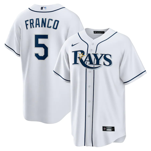 Personalized Youth Tampa Bay Rays #5 Wander Franco Jersey White