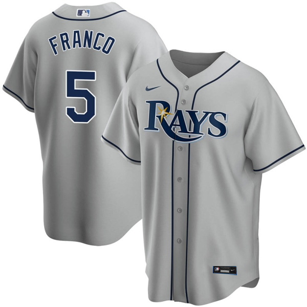 Personalized Youth Tampa Bay Rays #5 Wander Franco Jersey Gray