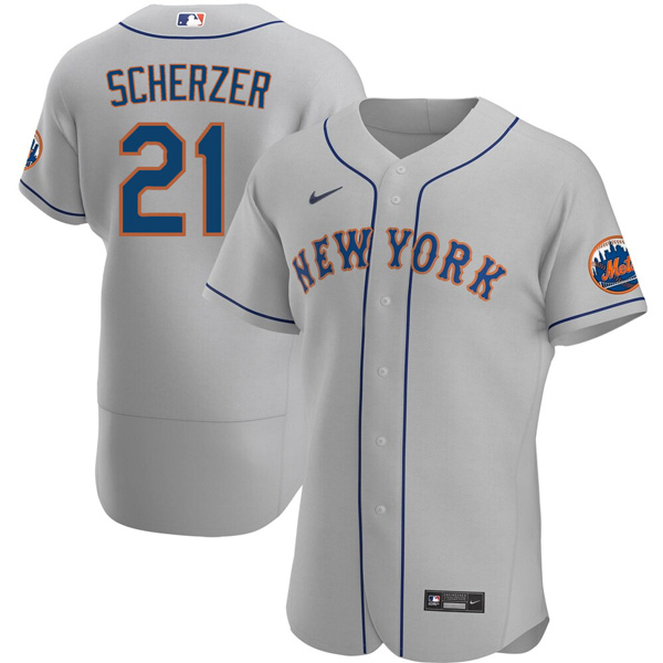 Personalized Men’s Max Scherzer New York Mets Flex Base Jersey – Gray