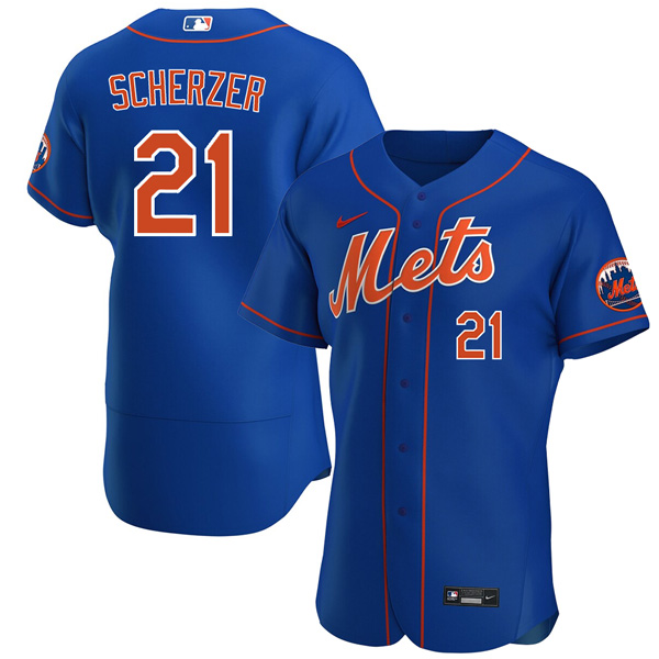 Personalized Men’s Max Scherzer New York Mets Flex Base Jersey – Royal