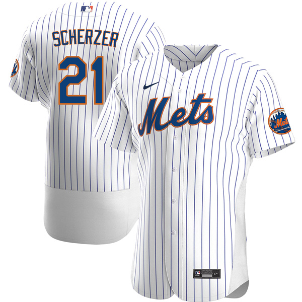 Personalized Men’s Max Scherzer New York Mets Flex Base Jersey – White