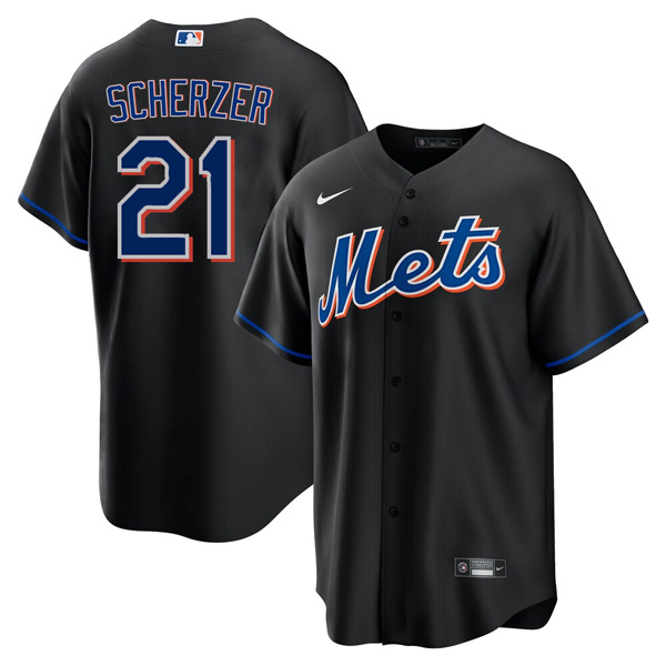 Personalized Men’s Max Scherzer New York Mets Cool Base Jersey – Black