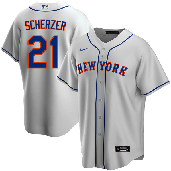 Personalized Men’s Max Scherzer New York Mets Cool Base Jersey – Gray