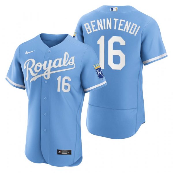 Personalized Men’s Kansas City Royals Andrew Benintendi Stitched Jersey 2022 Uniform – Powder Blue
