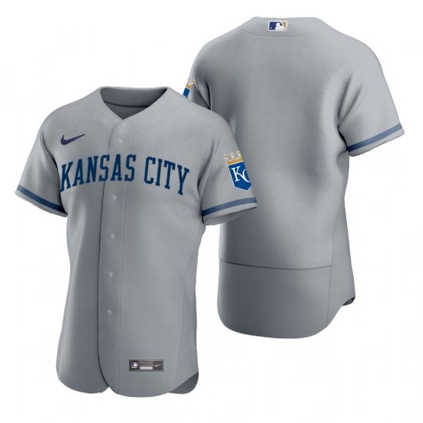 Personalized Men’s Kansas City Royals Blank Stitched Jersey 2022 Uniform – Gray