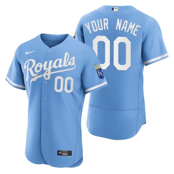 Personalized Men’s Kansas City Royals Stitched Jersey 2022 Uniform – Powder Blue