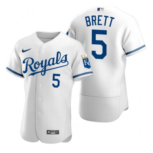 Personalized Men’s Kansas City Royals George Brett Stitched Jersey 2022 Uniform – White