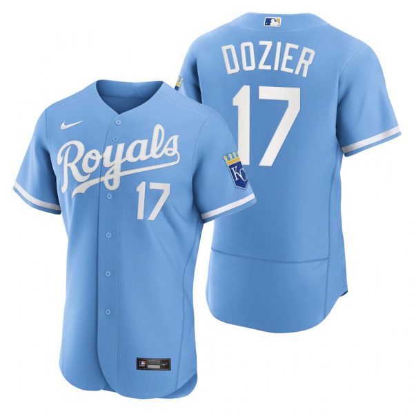 Personalized Men’s Kansas City Royals Hunter Dozier Stitched Jersey 2022 Uniform – Powder Blue