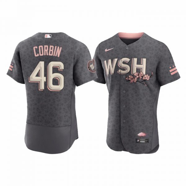 Personalized Men’s Flex Base Patrick Corbin Washington Nationals Gray 2022 City Connect Cherry Blossom Jersey
