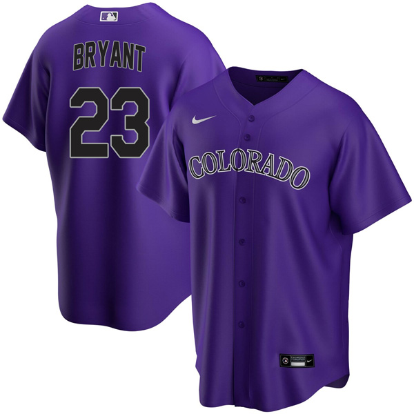 Personalized Men’s Colorado Rockies Kris Bryant Stitched Jersey – Purple,White