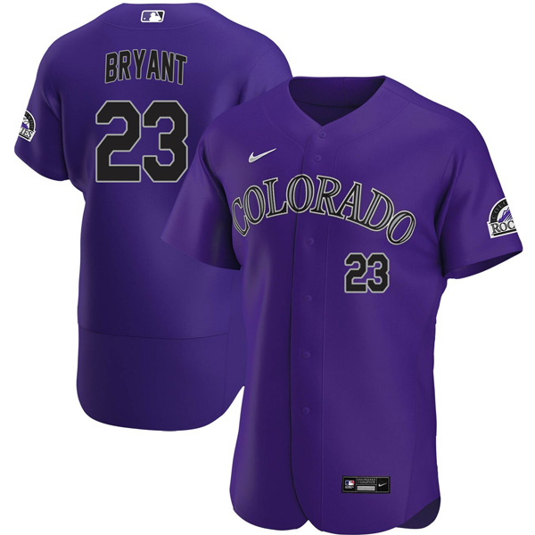 Personalized Men’s Colorado Rockies Kris Bryant Stitched Jersey – Purple
