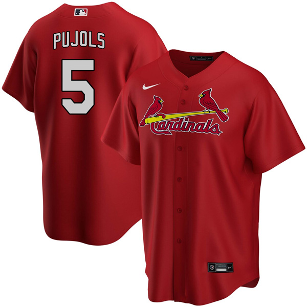 Personalized Men’s St. Louis Cardinals Albert Pujols Stitched Jersey – Red