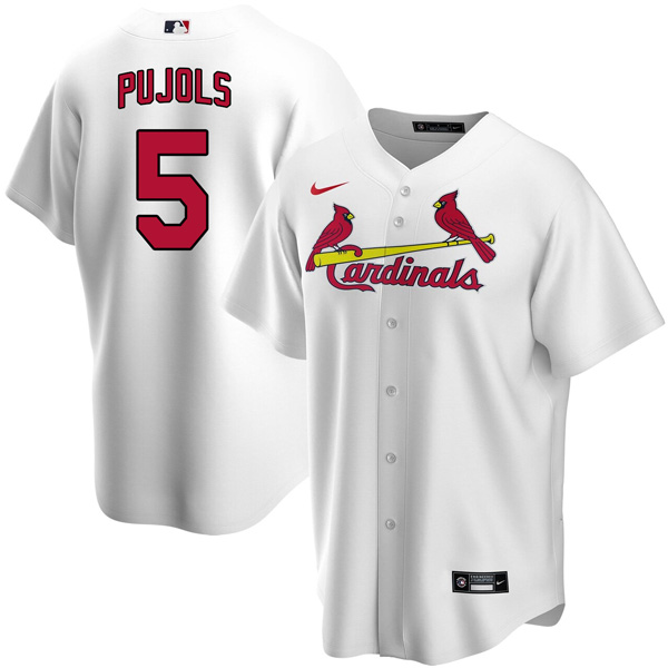 Personalized Men’s St. Louis Cardinals Albert Pujols Stitched Jersey – White