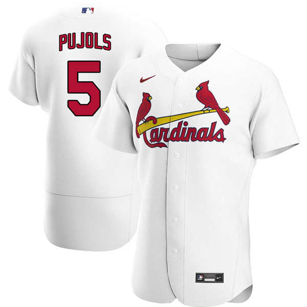 Personalized Men’s St. Louis Cardinals Albert Pujols Stitched Jersey – White