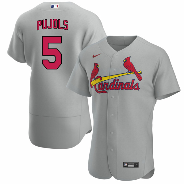 Personalized Men’s St. Louis Cardinals Albert Pujols Stitched Jersey – Gray