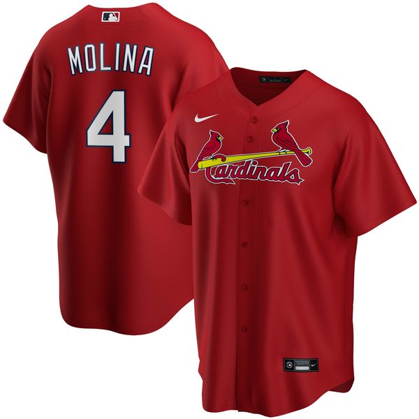 Personalized Men’s St. Louis Cardinals Yadier Molina Stitched Jersey – Red