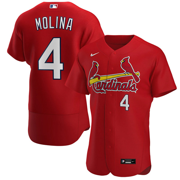 Personalized Men’s St. Louis Cardinals Yadier Molina Stitched Jersey – Red