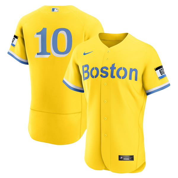 Personalized Men’s Boston Red Sox Trevor Story Stitched Jersey – Yellow