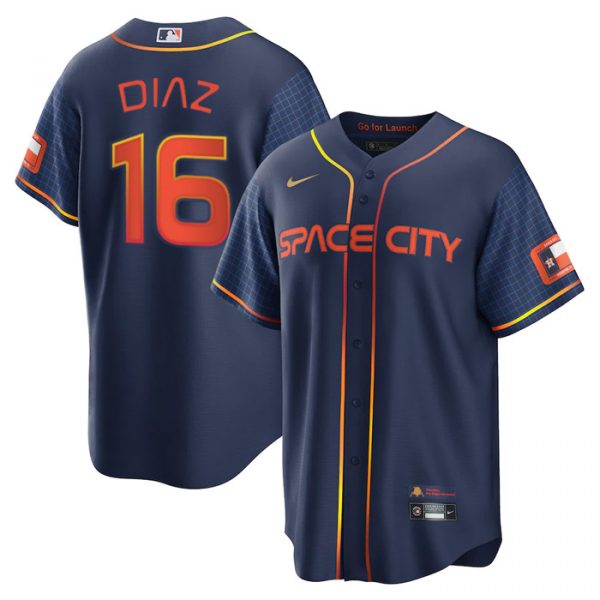 Personalized Men’s Cool Base Aledmys Diaz Houston Astros 2022 Space City Connect Navy Stitched Jersey