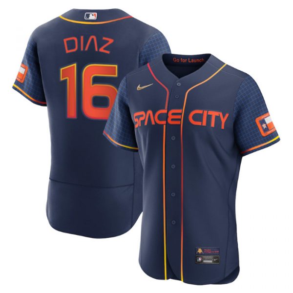 Personalized Men’s Flex Base Aledmys Diaz Houston Astros 2022 Space City Connect Navy Stitched Jersey