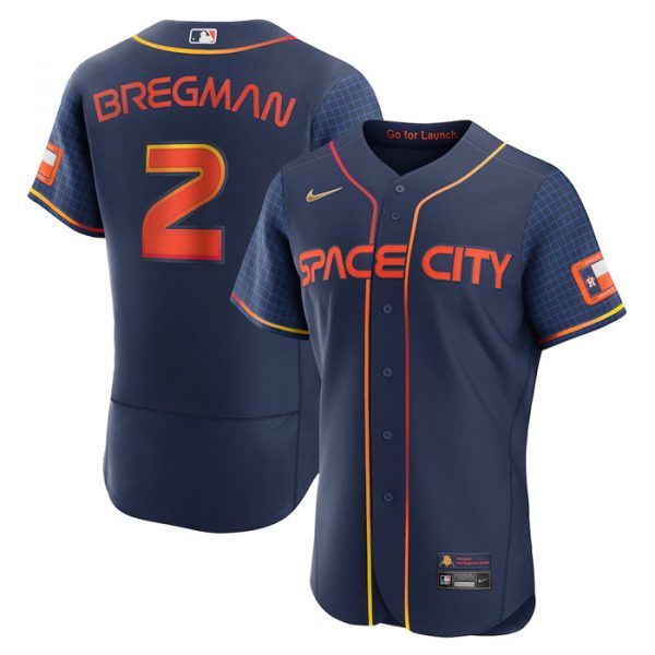 Personalized Men’s Flex Base Alex Bregman Houston Astros 2022 Space City Connect Navy Stitched Jersey