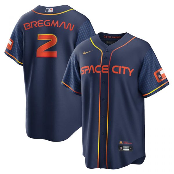 Personalized Men’s Cool Base Alex Bregman Houston Astros 2022 Space City Connect Navy Stitched Jersey