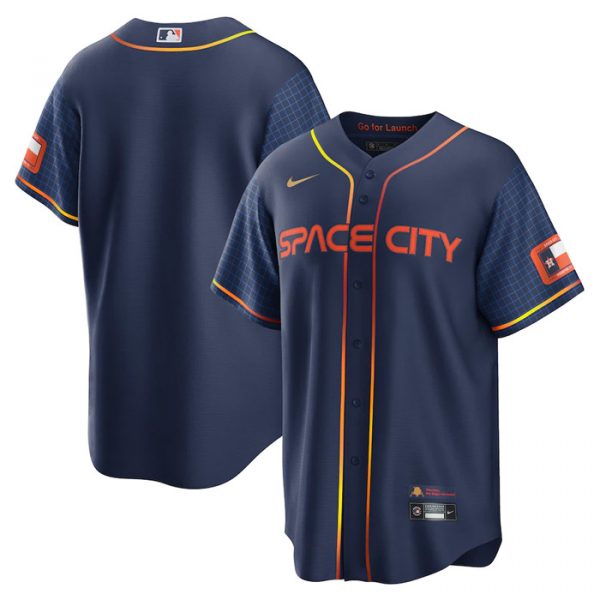 Personalized Men’s Cool Base Houston Astros 2022 Space City Connect Navy Stitched Jersey
