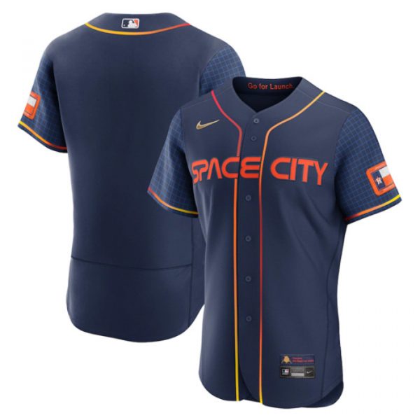Personalized Men’s Flex Base Houston Astros 2022 Space City Connect Navy Stitched Jersey