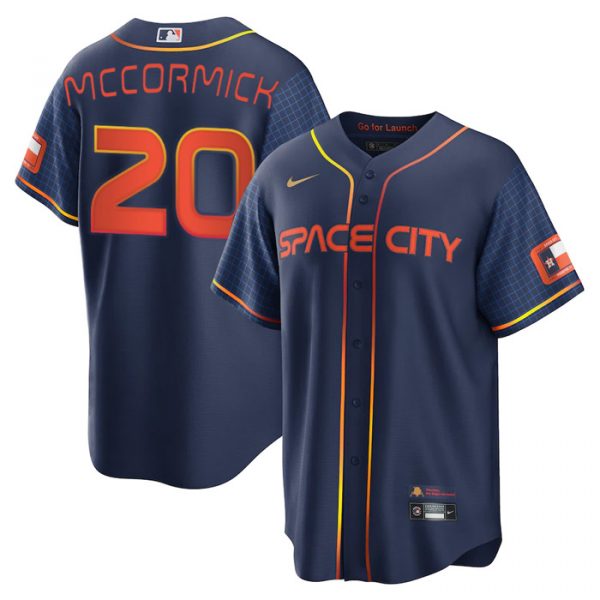 Personalized Men’s Cool Base Chas McCormick Houston Astros 2022 Space City Connect Navy Stitched Jersey