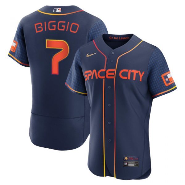 Personalized Men’s Flex Base Craig Biggio Houston Astros 2022 Space City Connect Navy Stitched Jersey