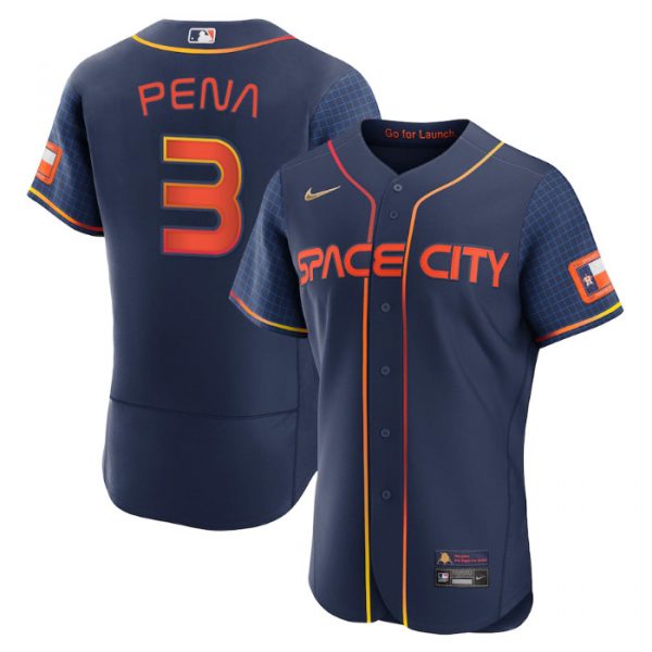 Personalized Men’s Flex Base Jeremy Pena Houston Astros 2022 Space City Connect Navy Stitched Jersey